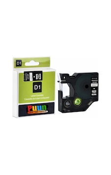 Puun Dymo D1 45021 12mmX7m Siyah-Beyaz 720610 Uyumlu şerit