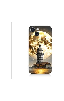 Apple Uyumlu iPhone 15 Plus Kız Kulesi Desenli Silikon Kılıf Silikon Apple Uyumlu iPhone 15 Plus Kız Kulesi Desenli Silikon Kılıf Silikon