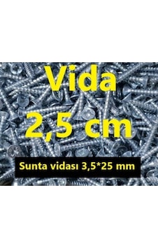 Vida 2.5 CM (200 Adet)- Ağaç - Ahşap - Sunta Vidası 3.5X25 MM Ar.10 N11.61625 Vida 2.5 CM (200 Adet)- Ağaç - Ahşap - Sunta Vidası 3.5X25 MM Ar.10 N11.61625