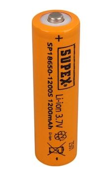 Supex 18650-1200s 3.7 Volt Li-ion 1200 Mah Başlıklı Şarjlı Pil Tekli Pil Supex 18650-1200s 3.7 Volt Li-ion 1200 Mah Başlıklı Şarjlı Pil Tekli Pil
