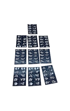 Çiçekli 10x14cm Tüp Kına Desen Çıkartma Şablonu 12 Parça Altın - Beyaz Çiçekli 10x14cm Tüp Kına Desen Çıkartma Şablonu 12 Parça Altın - Beyaz