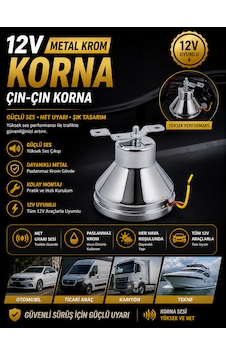 Korna 12v Metal Çın-çın Krom