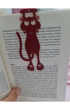 5li Kitap Ayracı Sevimli Kedi Kitap Ayraç Kırmızı Renk