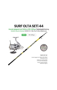 Kendo Spigola Surf 420cm 100-200 Gr Teleskopik Kamış + Kaido Asura Series 12000 6+1 Bb Surf Olta Makinesi + Surf Olta Seti 44 Kendo Spigola Surf 420cm 100-200 Gr Teleskopik Kamış + Kaido Asura Series 12000 6+1 Bb Surf Olta Makinesi + Surf Olta Seti 44