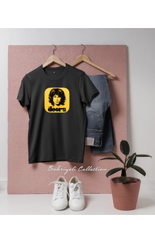 Oversize Jim Morrison The Doors Musician Singer Tasarımlı Unisex T-shirt Siyah