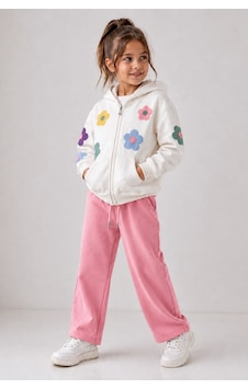 Jabber Kız Çocuk Çiçekli Kapüşonlu Sweatshirt Ve Eşofman Altı Pembe Çok Renkli Jabber Kız Çocuk Çiçekli Kapüşonlu Sweatshirt Ve Eşofman Altı Pembe Çok Renkli