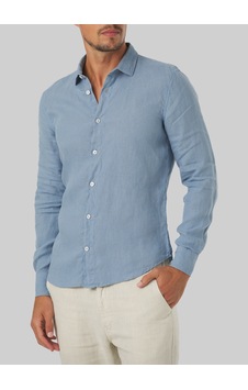 Mr. Mood Düğmeli Yaka Mavi Erkek Gömlek Mr Linen Shirt Mr. Mood Düğmeli Yaka Mavi Erkek Gömlek Mr Linen Shirt