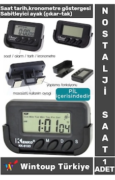 Nostalji Masa Araba Saati Öğrenci Ev Ofis Okul Minibüs Kronometreli Dijital Mini Saat