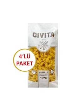 Civita Glutensiz Fusıllı Burgu Makarna 4 x 450 G