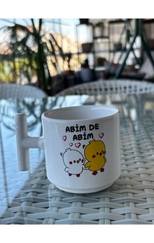 Abim De Abim Yazılı Seramik Kupa Komik Bardak 7 Cm Çok Renkli Abim De Abim Yazılı Seramik Kupa Komik Bardak 7 Cm Çok Renkli