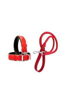 DESİNGSHOP Kırmızı Deri Örgü Köpek Gezdirme Kayışı 90cm Ve Kırmız DESİNGSHOP Kırmızı Deri Örgü Köpek Gezdirme Kayışı 90cm Ve Kırmız