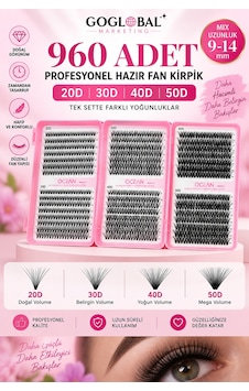 960 Adet Hazır Fan Takma Kirpik Seti 20d 30d 40d 50d Mix 9-14 Mm Bond Seal Cımbız Fırça 960 Adet Hazır Fan Takma Kirpik Seti 20d 30d 40d 50d Mix 9-14 Mm Bond Seal Cımbız Fırça