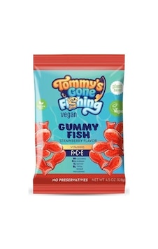Tommy's Gummy Fish Vegan Jelibon 128gr - Çilekli-3708
