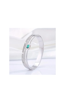 Çok Şık, Çelik Zirkon Taş İşlemeli Yeşil Safir Taşlı, Çift Sıra Bileklik, Ahşap Kutu İçerisinde Gümüş Gümüş Çok Şık, Çelik Zirkon Taş İşlemeli Yeşil Safir Taşlı, Çift Sıra Bileklik, Ahşap Kutu İçerisinde Gümüş Gümüş