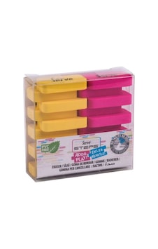 Serve Steps Ekle Kenetle Fosforlu Sarı Pembe 2'Li Silgi 181201 Serve Steps Ekle Kenetle Fosforlu Sarı Pembe 2'Li Silgi 181201