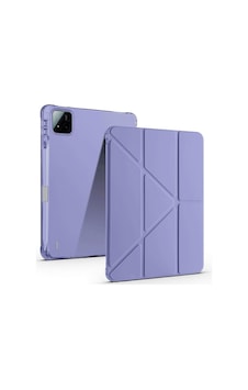 Aksesuarcim Xiaomi Mi Pad 8 İle Uyumlu Kılıf Silikon Yumuşak Kalem Bölmeli Esnek 4 Farklı Stand Olabilen Tablet Kılıfı Mor Sku: Zeusb0h6gk5397 Arka Kapak