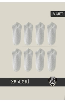 Bgk Unisex Patik Çorap 8 Çift Gri Çift Gri Bgk Unisex Patik Çorap 8 Çift Gri Çift Gri