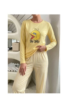 Femelle Sarı Big Bird Desenli Pijama Takımı