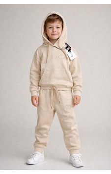 Noble Kids Erkek Çocuk Kapüşonlu Eşofman Takım Krem Noble Kids Erkek Çocuk Kapüşonlu Eşofman Takım Krem