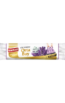 Koroplast Güçlü Büzgülü Çöp Torbası Lavanta Kokulu Orta Boy 15'li Koroplast Güçlü Büzgülü Çöp Torbası Lavanta Kokulu Orta Boy 15'li