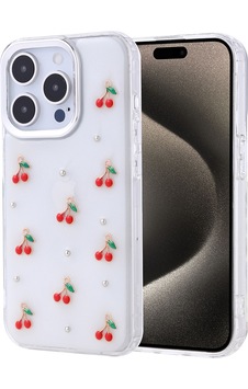 Apple Uyumlu iPhone 15 Pro Kılıf Airbag Tasarımlı Simli Şeffaf Zore Kutup Kapak Kiraz Apple Uyumlu iPhone 15 Pro Kılıf Airbag Tasarımlı Simli Şeffaf Zore Kutup Kapak Kiraz
