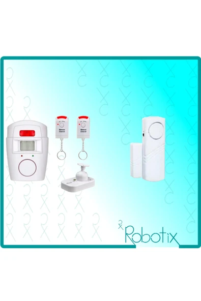 Robotix Rb-ng300 Kumandalı Alarm Seti + Rb-4444b Beyaz Kapı Pencere Alarmı Robotix Rb-ng300 Kumandalı Alarm Seti + Rb-4444b Beyaz Kapı Pencere Alarmı