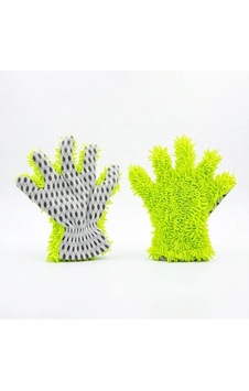 Çift Taraflı Mikrofiber Şönil Tüylü 5 Parmaklı Araba Oto Yıkama Temizlik Eldiveni Yeşil Beyaz Çift Taraflı Mikrofiber Şönil Tüylü 5 Parmaklı Araba Oto Yıkama Temizlik Eldiveni Yeşil Beyaz