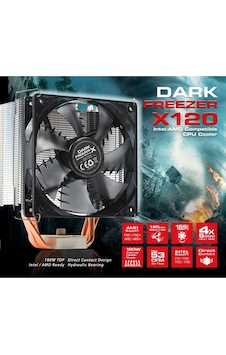 Dark Freezer X120 Dkccx120 Amd/Intel Am4/Lga1151 Uyumlu İşlemci̇ Dark Freezer X120 Dkccx120 Amd/Intel Am4/Lga1151 Uyumlu İşlemci̇
