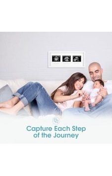 Pearhead 87038 Trimester Sonogram Frame Deluxe, Fotoğraf Çerçevesi İçin Üç Ultraschallaufnahmen, Beyaz Açık Gri