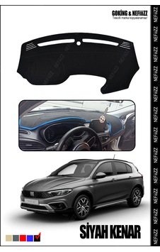 Fiat Ega Cross Torpido Koruma Halısı Yeni Tasarım Araca Özel Üretim Siyah