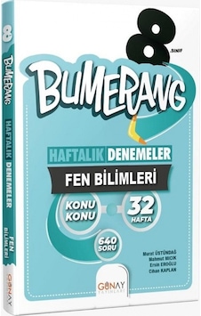 8. Sınıf Bumerang 32 Haftalık Fen Bilimleri Denemeleri - Cihan Kaplan - Günay Yayıncılık 8. Sınıf Bumerang 32 Haftalık Fen Bilimleri Denemeleri - Cihan Kaplan - Günay Yayıncılık