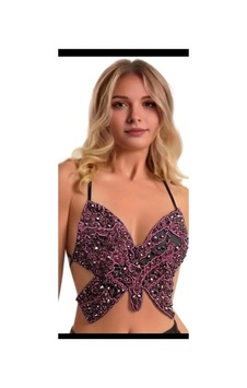 Nisanurtekstil Taşlı Kelebek Büstiyer Crop Mor Mor Nisanurtekstil Taşlı Kelebek Büstiyer Crop Mor Mor