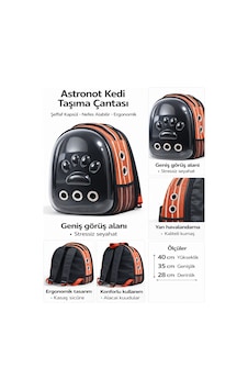 Patili Astronot Şeffaf Kapılı Taşıma Sırt Çantası Kremit Rengi 24x32x42 Cm Patili Astronot Şeffaf Kapılı Taşıma Sırt Çantası Kremit Rengi 24x32x42 Cm