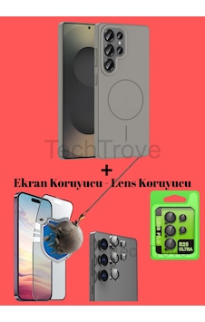 Samsung Uyumlu Galaxy S25 Ultra Kılıf Magsafe Özellikli Kamera Koruma Ve Ekran Koruyucu 3'lü Set Samsung Uyumlu Galaxy S25 Ultra Kılıf Magsafe Özellikli Kamera Koruma Ve Ekran Koruyucu 3'lü Set