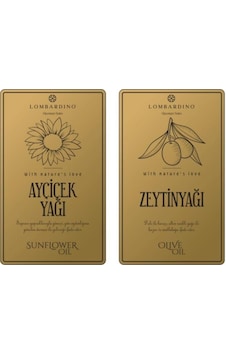 Lombardino 2 Adet Zeytinyağı Ve Ayçicek Yağı Etiketi Sticker Seti 11x6,6 Cm Gold Lombardino 2 Adet Zeytinyağı Ve Ayçicek Yağı Etiketi Sticker Seti 11x6,6 Cm Gold