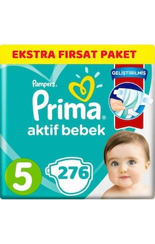 Prima Pampers Aktif Bebek Ekstra Fırsat Paket Bebek Bezi 11-16 KG 5 Beden 276 Adet Prima Pampers Aktif Bebek Ekstra Fırsat Paket Bebek Bezi 11-16 KG 5 Beden 276 Adet