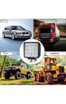 Lwl-s16 Çalışma Lambası 12-24 Volt Kare 16 Ledli 48w Adet Lwl-s16 Çalışma Lambası 12-24 Volt Kare 16 Ledli 48w Adet