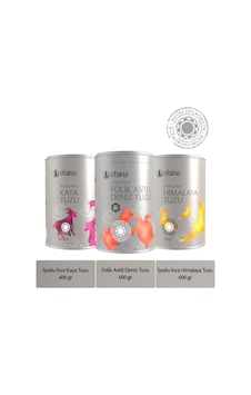 3'lü Paket 600 Gr İyotlu İnce Kaya Tuzu + Folik Asitli Deniz Tuzu + İyotlu İnce Himalaya Tuzu