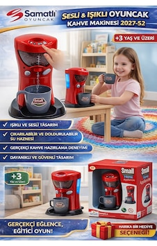 Sesli Ve Işıklı Kahve Makinesi Su Hazneli Gerçekçi Barista Deneyimi Sesli Ve Işıklı Kahve Makinesi Su Hazneli Gerçekçi Barista Deneyimi