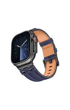 Apple Watch 7 45mm Uyumlu Kordon Kot Kumaş Tasarımlı Krd-153 Siyah-mavi Apple Watch 7 45mm Uyumlu Kordon Kot Kumaş Tasarımlı Krd-153 Siyah-mavi