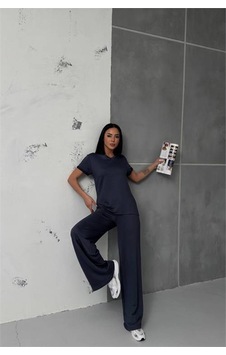 Dip Moda Kadın Antrasit Yırtmaç Detaylı Alt Üst Eşofman Takımı Dpg009 Dip Moda Kadın Antrasit Yırtmaç Detaylı Alt Üst Eşofman Takımı Dpg009