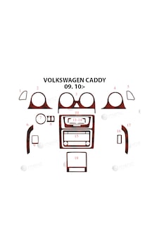 Volkswagen Caddy Torpido Kaplama 2010 18 Parça Maun