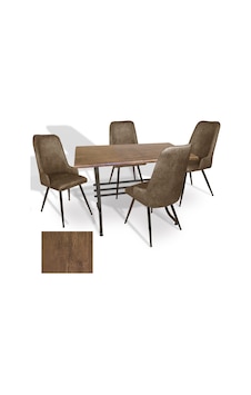 Japon - Çırağan Masa Takımı - 70x120 Werzalit, Wermodin Ve Allzalit Tabla - Rustic Dark - Kahve Çok Renkli