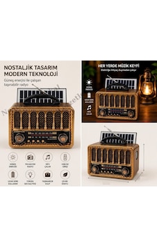 Nostaljik Everton Rt-707 Solarlı Radyo & Mp3 Çalar Usb/tf Kart Destekli, Dekoratif Masaüstü Radyo-saat Nostaljik Everton Rt-707 Solarlı Radyo & Mp3 Çalar Usb/tf Kart Destekli, Dekoratif Masaüstü Radyo-saat
