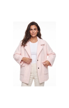 Onloox Kadın Pembe Pembe Pamuklu Karışımlı Peluş Dokulu Oversize Çift Cepli Düğmeli Ceket Mont Onloox Kadın Pembe Pembe Pamuklu Karışımlı Peluş Dokulu Oversize Çift Cepli Düğmeli Ceket Mont