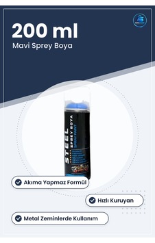Mavi Sprey Boya 200 Ml Dekoratif Koruyucu Akma Yapmaz Hızlı Kuruy Mavi Sprey Boya 200 Ml Dekoratif Koruyucu Akma Yapmaz Hızlı Kuruy