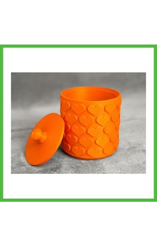 Vaveni 3d Baskı Kalp Desenli Kapaklı Saklama Kutusu - İki Renkli Organizer - Turuncu Arz Vaveni 3d Baskı Kalp Desenli Kapaklı Saklama Kutusu - İki Renkli Organizer - Turuncu Arz