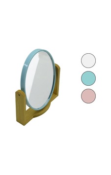 Oval 8 İnç 20.5x15.5cm Ahşap Bambu Ayaklı Makyaj Aynası Çift Taraflı Renkli Plastik Çerçeve Çok Renkli Oval 8 İnç 20.5x15.5cm Ahşap Bambu Ayaklı Makyaj Aynası Çift Taraflı Renkli Plastik Çerçeve Çok Renkli