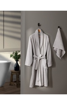 Madame Coco Avril Şalyaka Unisex Bornoz Set Gri