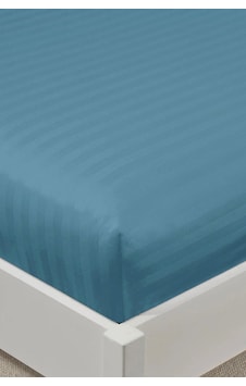 Varol %100 Pamuk Saten Stripe Çift Kişilik Lastikli Çarşaf Takımı 30 Cm 2 Yastık Kılıfı Mavi